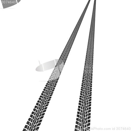 Image of Set of detailed tire prints, vector illustration