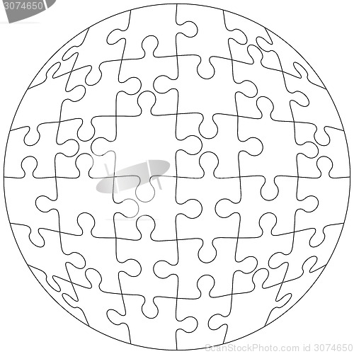 Image of Background Vector Illustration jigsaw puzzle form  white ball