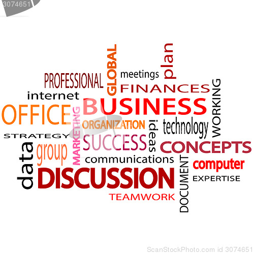 Image of Business related words text. White  background. Vector illustrat