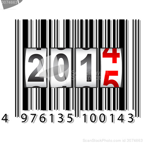 Image of 2015 New Year counter, barcode, vector.