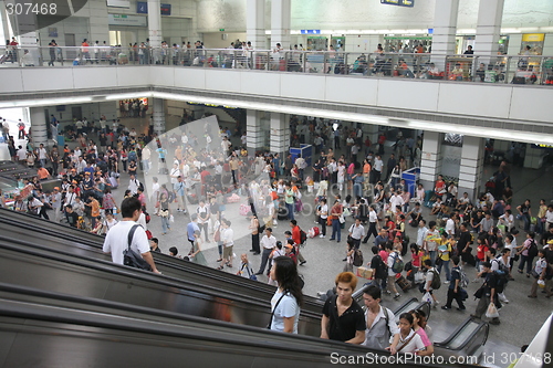 Image of Crowded Chinese train station