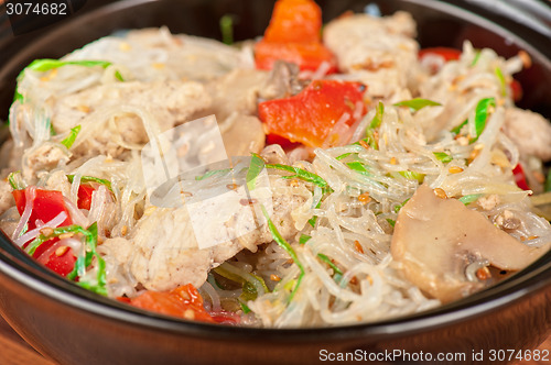 Image of noodles with chicken