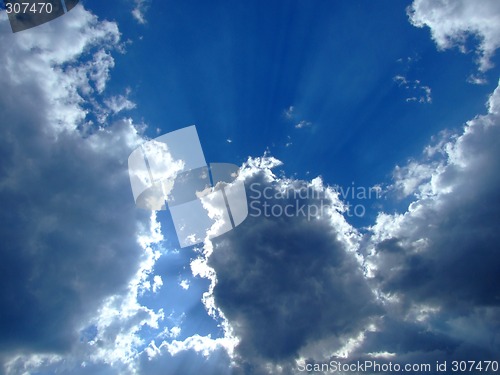 Image of sky background. sky, sun and clouds background.