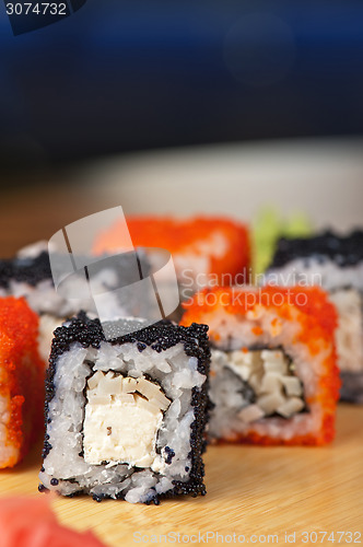 Image of tobico sushi rolls