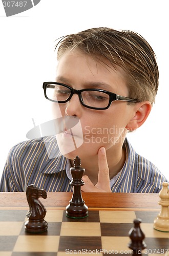 Image of Chess player analyzing next move