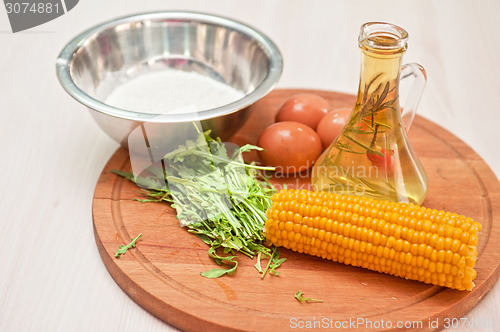 Image of Ingredients for corn pancakes