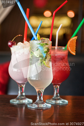 Image of three healthy nonalcoholic cocktails