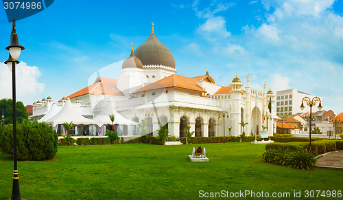 Image of Beautiful Architecture of Kapitan Keling Mosque in Georgetown, P