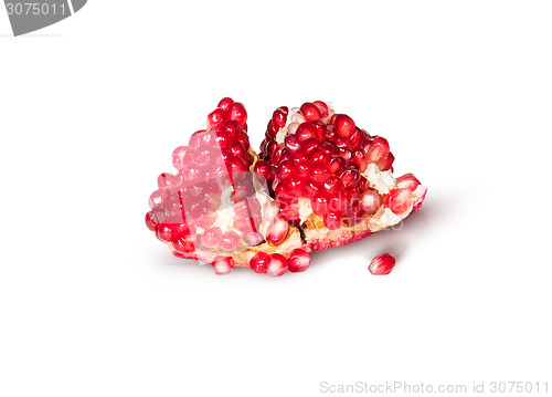 Image of Single Of Ripe Juicy Pomegranate With Berries