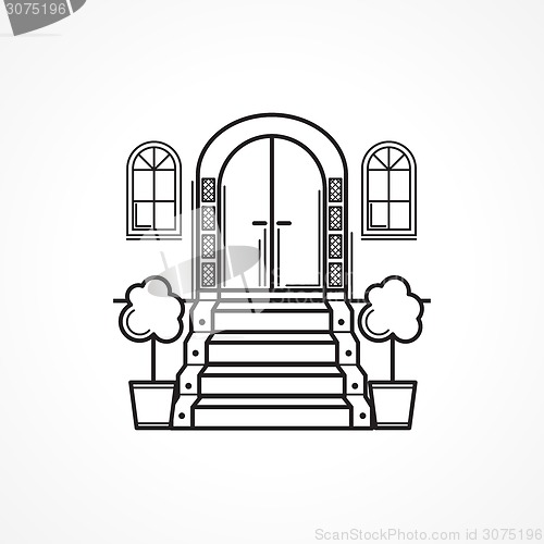 Image of Line vector icon for front door
