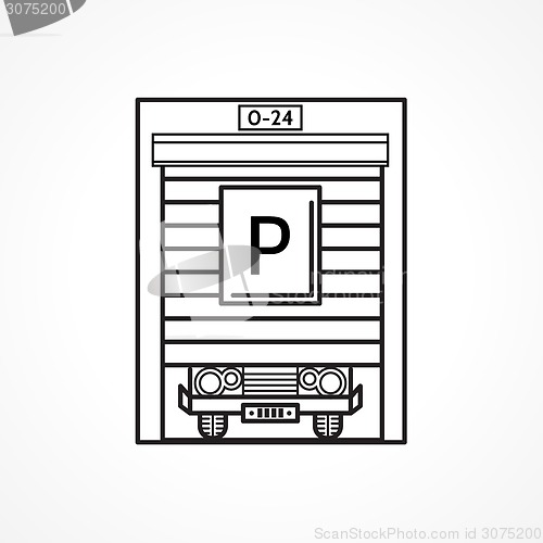 Image of Line vector icon for parking garage