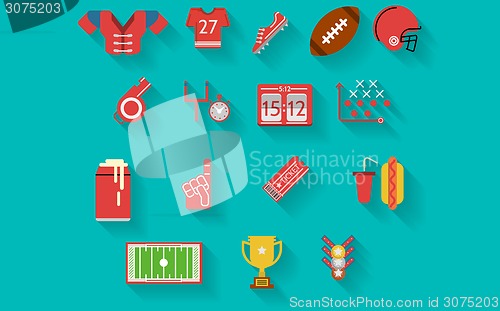 Image of Flat icons vector collection for american football