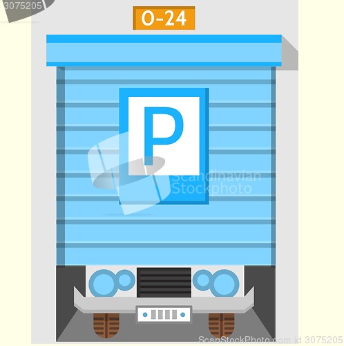 Image of Colored flat vector icon for parking gate 