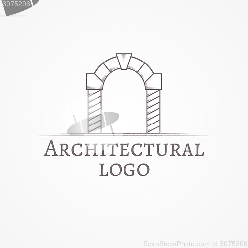 Image of Vector illustration of circle arch icon with text