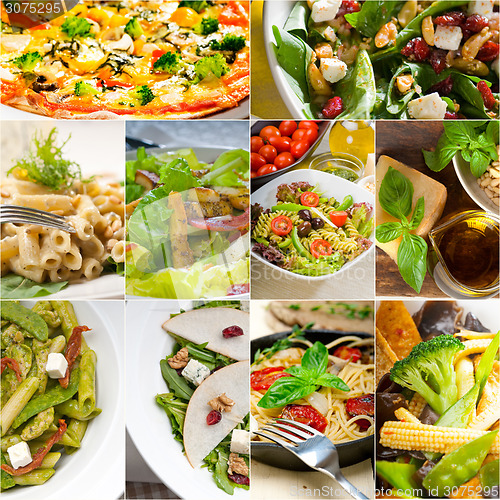 Image of healthy and tasty Italian food collage