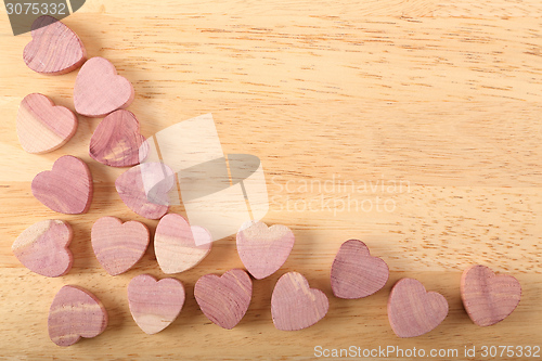 Image of Wooden hearts.