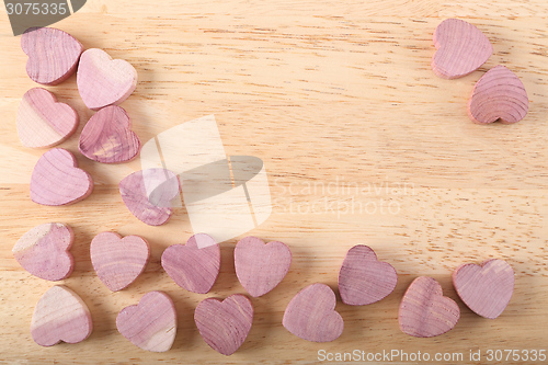 Image of Wooden hearts.