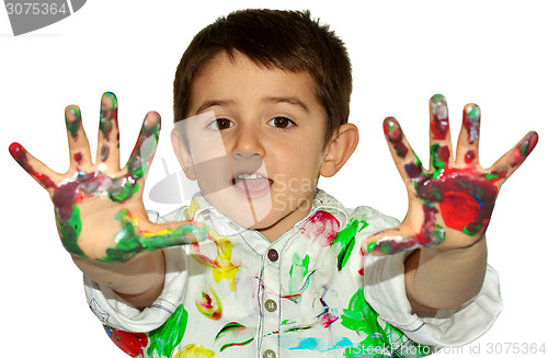 Image of Hands in paint