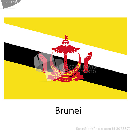 Image of Flag  of the country  brunei. Vector illustration. 