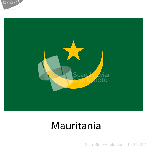 Image of Flag  of the country  mauritania. Vector illustration. 