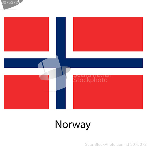 Image of Flag  of the country  norway. Vector illustration. 