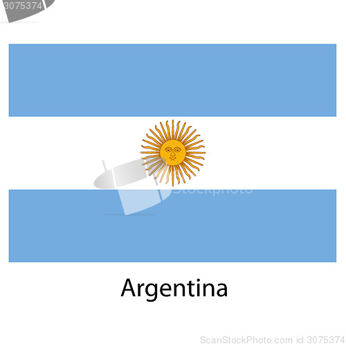 Image of Flag  of the country  argentina. Vector illustration. 