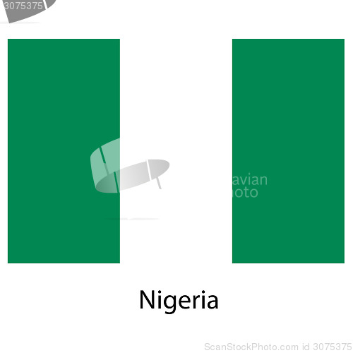 Image of Flag  of the country  nigeria. Vector illustration. 