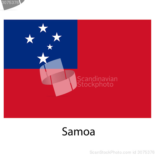 Image of Flag  of the country  samoa. Vector illustration. 