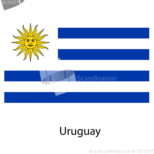 Image of Flag  of the country uruguay. Vector illustration. 