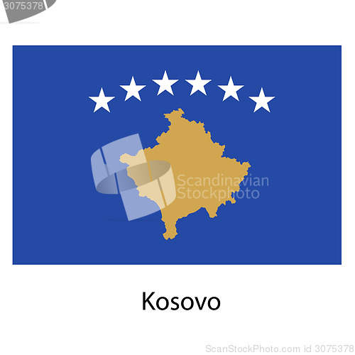 Image of Flag  of the country  kosovo. Vector illustration. 