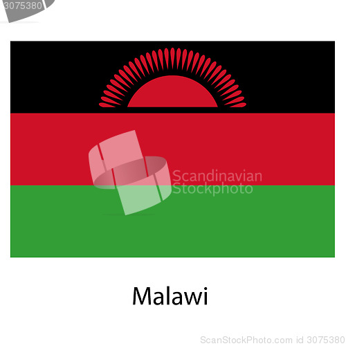 Image of Flag  of the country malawi. Vector illustration. 