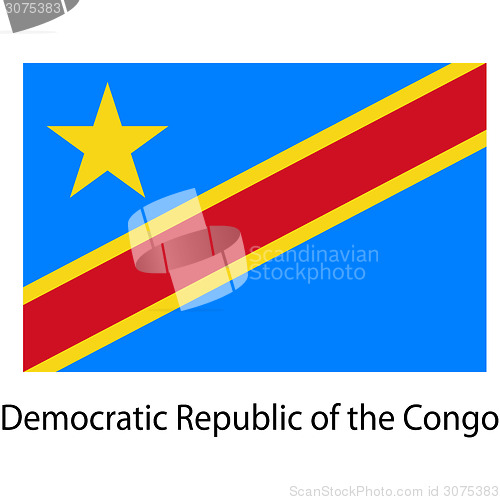 Image of Flag  of the country  democratic republic congo. Vector illustra