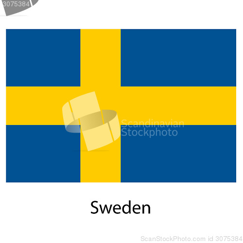 Image of Flag  of the country  sweden. Vector illustration. 