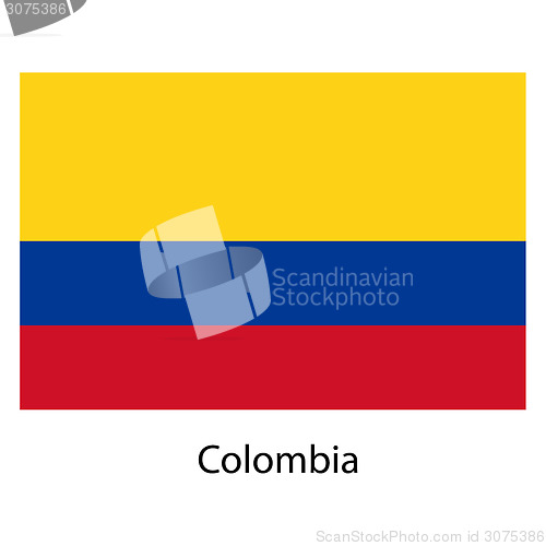 Image of Flag  of the country  colombia. Vector illustration. 