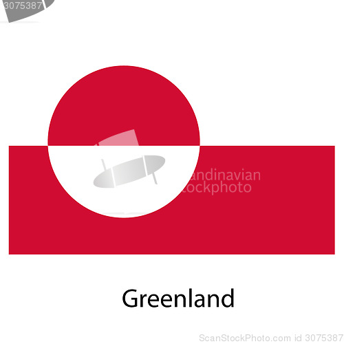 Image of Flag  of the country greenland. Vector illustration. 