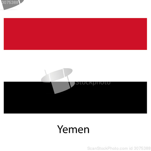 Image of Flag  of the country  yemen. Vector illustration. 