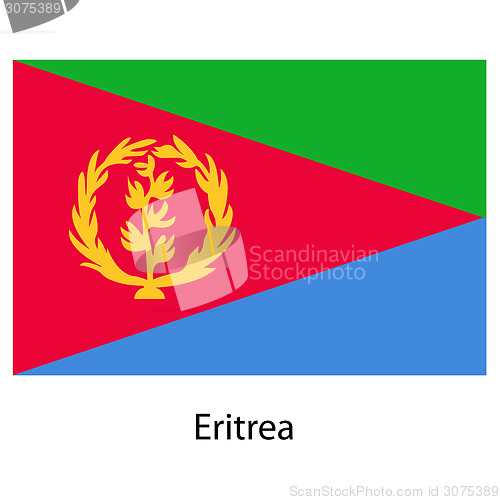 Image of Flag  of the country  eritrea. Vector illustration. 