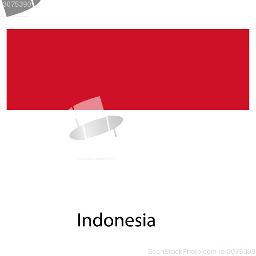 Image of Flag  of the country  indonesia. Vector illustration. 