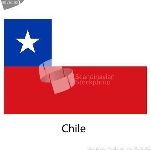 Image of Flag  of the country  chile. Vector illustration. 