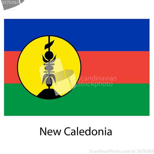 Image of Flag  of the country  new caledonia. Vector illustration. 