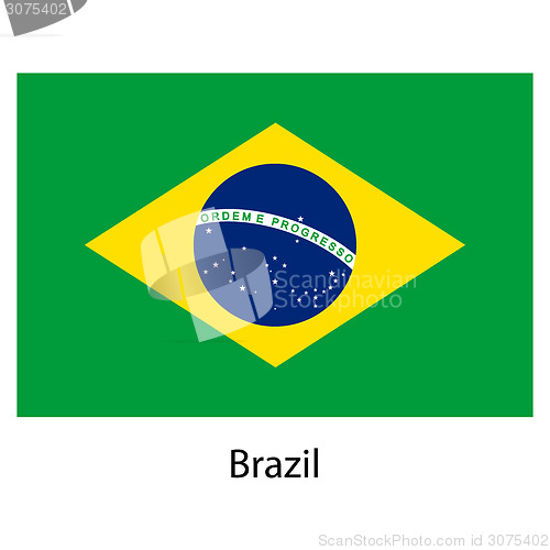 Image of Flag  of the country  brazil. Vector illustration. 