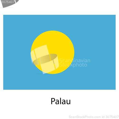 Image of Flag  of the country  palau. Vector illustration. 