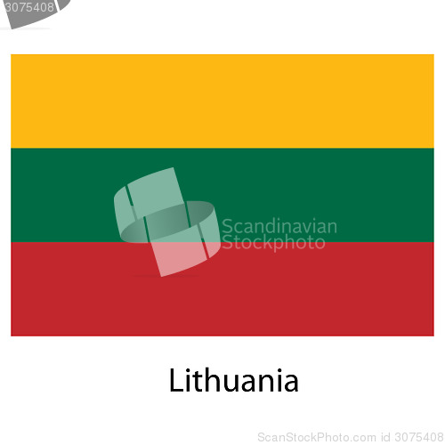 Image of Flag  of the country  lithuania. Vector illustration. 