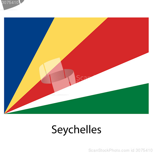 Image of Flag  of the country  seychelles. Vector illustration. 