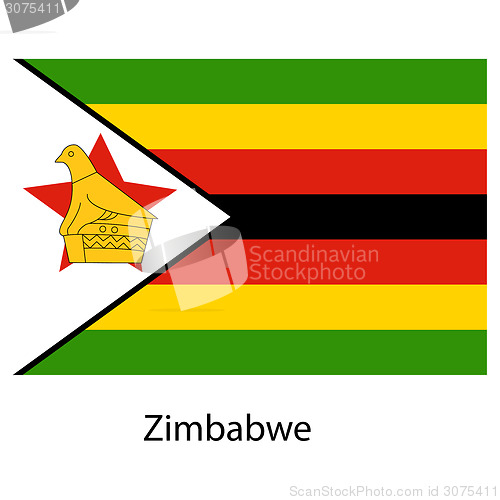 Image of Flag  of the country zimbabwe. Vector illustration. 