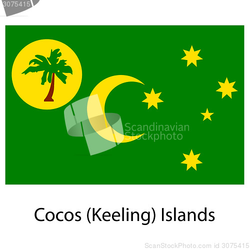 Image of Flag  of the country cocos islands. Vector illustration. 