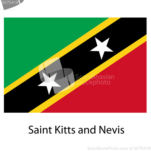 Image of Flag  of the country  saint kitts and nevis. Vector illustration