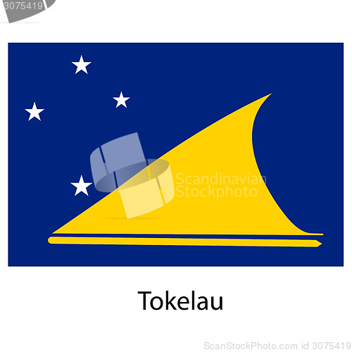 Image of Flag  of the country  tokelau. Vector illustration. 