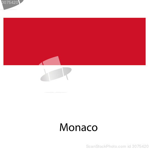 Image of Flag  of the country  monaco. Vector illustration. 
