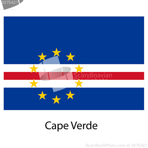 Image of Flag  of the country  cape verde. Vector illustration. 